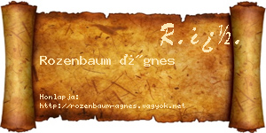 Rozenbaum Ágnes névjegykártya